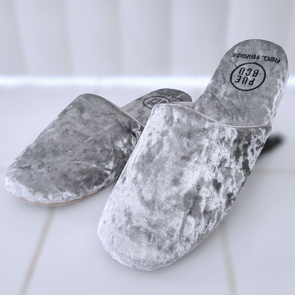 NWT Puebco Velvet Slipper in Silver - Picture 2 of 6